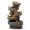 Glitzhome® 23" Natural LED 5-Tier Stacked Stone Outdoor Fountain